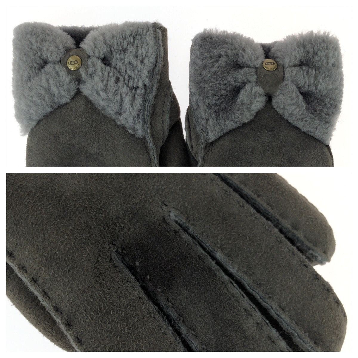 25609
UGG アグ グレー チャコール ゴールド金具 スウェード W11110 手袋 グローブ レディース AB1