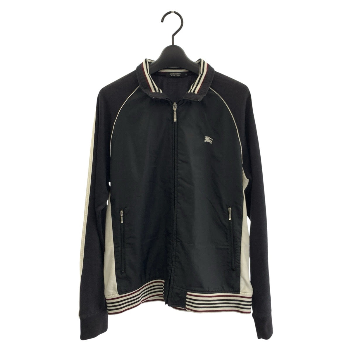 25625
BURBERRY BLACK LABEL バーバリーブラックレーベル サイズ2 ブラック ホワイト ポリエステル / コットン / ポリウレタン ジャージ トラックジャケット メンズ AB10