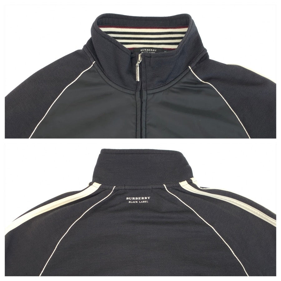 25625
BURBERRY BLACK LABEL バーバリーブラックレーベル サイズ2 ブラック ホワイト ポリエステル / コットン / ポリウレタン ジャージ トラックジャケット メンズ AB10