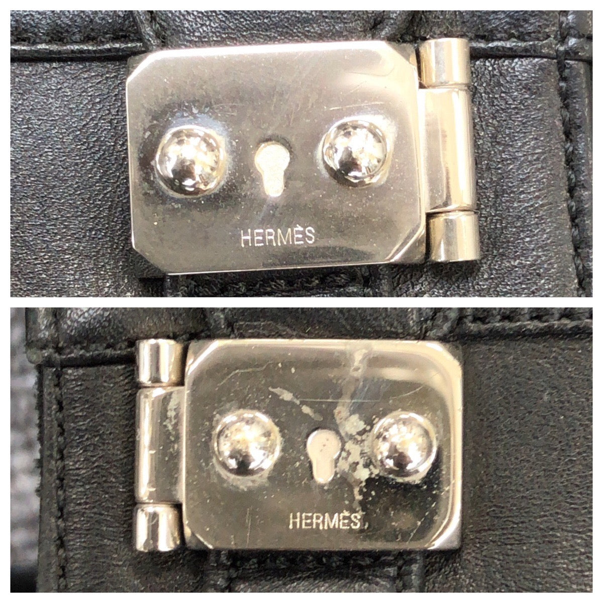 25626
HERMES エルメス サイズ35 1/2 ノワール ブラック シルバー金具 レザー ブーツ ロングブーツ S刻印 レディース ABP56