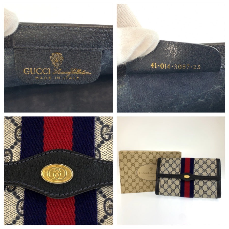 25631
GUCCI グッチ ヴィンテージ シェリーライン グレー ネイビー GGスプリームキャンバス / レザー 41 014 3087 25 クラッチバッグ セカンドバッグ 男女兼用 レディース AB24