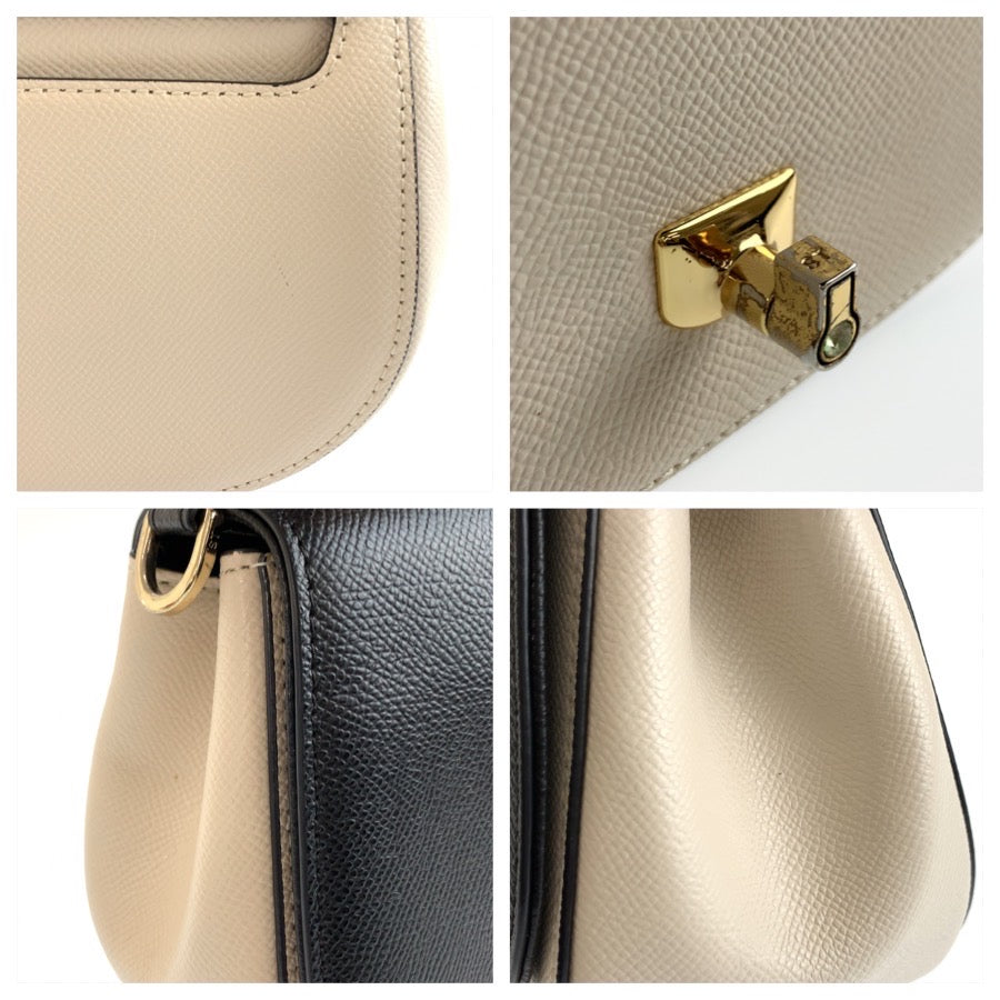 25632
Samantha Thavasa サマンサタバサ ロレッタ ブラック ホワイト ゴールド金具 レザー ハンドバッグ ショルダーバッグ 2way レディース A16