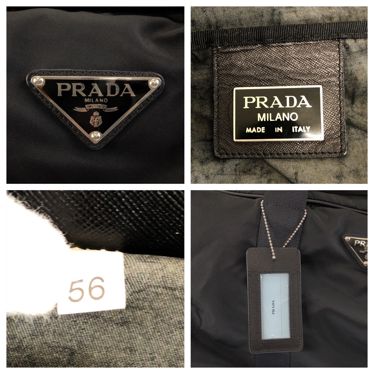 25633
PRADA プラダ テスート 三角ロゴプレート ブラック 黒 シルバー金具 ナイロン / レザー ボストンバッグ 旅行バッグ 男女兼用 レディース ABP58
