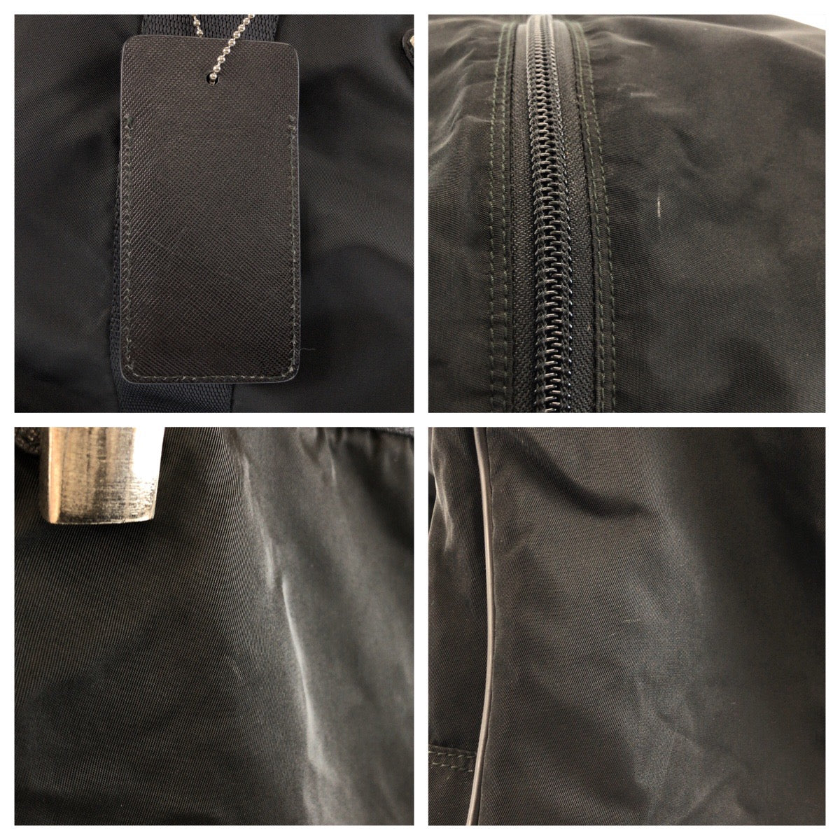 25633
PRADA プラダ テスート 三角ロゴプレート ブラック 黒 シルバー金具 ナイロン / レザー ボストンバッグ 旅行バッグ 男女兼用 レディース ABP58