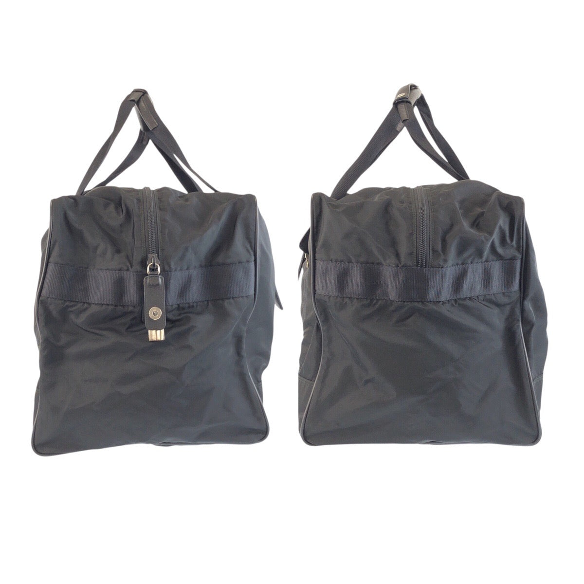 25633
PRADA プラダ テスート 三角ロゴプレート ブラック 黒 シルバー金具 ナイロン / レザー ボストンバッグ 旅行バッグ 男女兼用 レディース ABP58