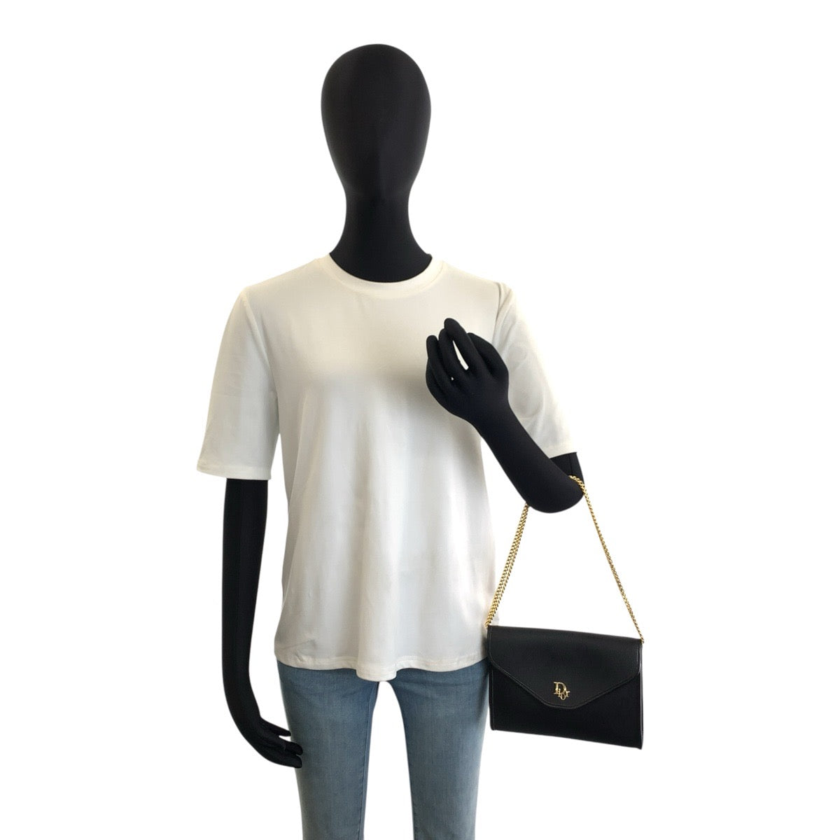 25634
Christian Dior クリスチャンディオール ヴィンテージ ハニカム柄 ブラック 黒 ゴールド金具 PVC チェーンショルダーバッグ レディース AB