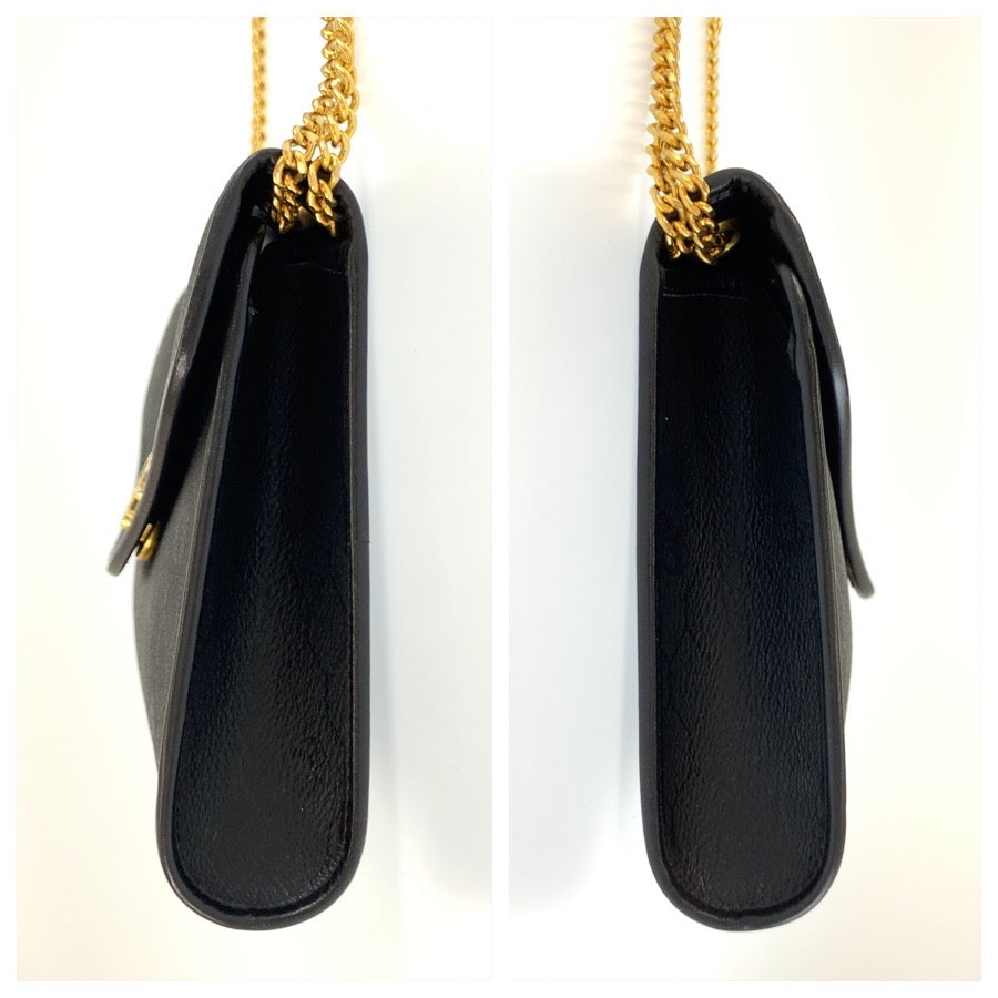 25634
Christian Dior クリスチャンディオール ヴィンテージ ハニカム柄 ブラック 黒 ゴールド金具 PVC チェーンショルダーバッグ レディース AB