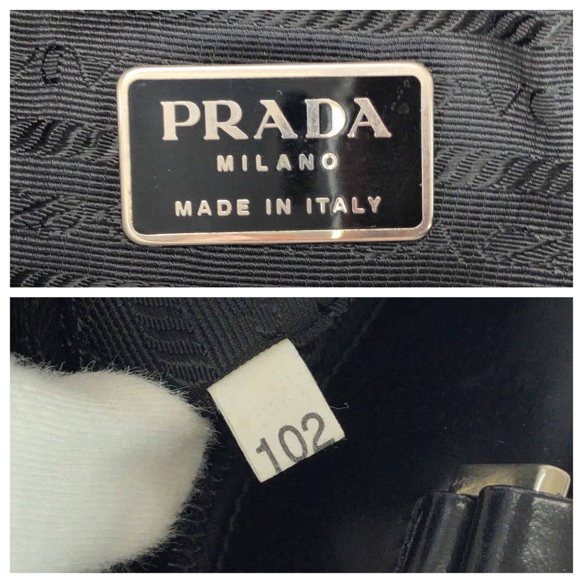25639
PRADA プラダ ブラック 黒 シルバー金具 パテントレザー トートバッグ ハンドバッグ レディース ABP42
