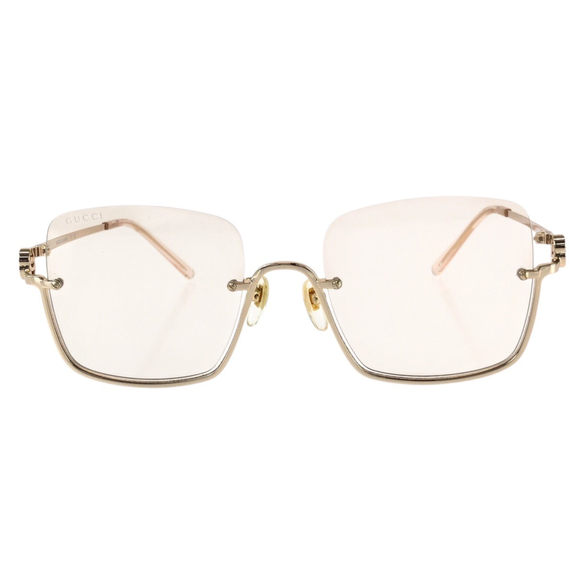 25641
GUCCI グッチ インターロッキングG ゴールド ピンク メタル GG1279S 004 サングラス 男女兼用 スクエア レディース A22