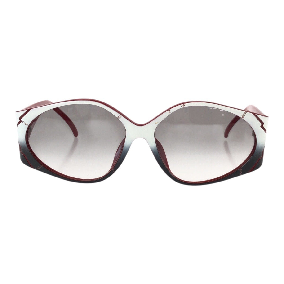 25643
Christian Dior クリスチャンディオール ヴィンテージ バイカラー グラデーション ホワイト グレー レッド プラスチック 2348A 70 サングラス 男女兼用 バタフライ レディース ABP21