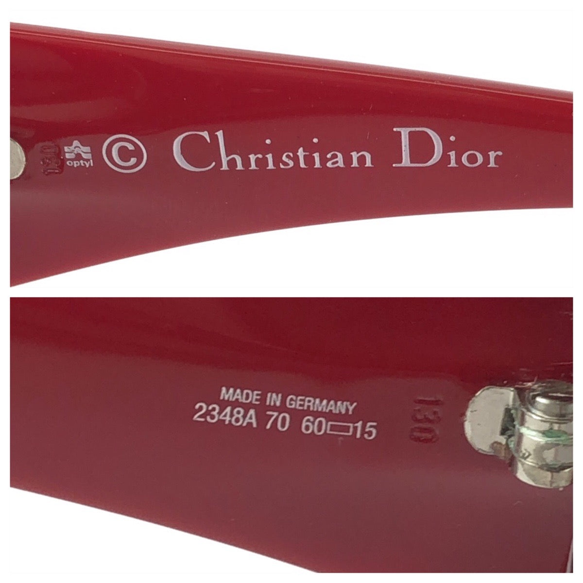 25643
Christian Dior クリスチャンディオール ヴィンテージ バイカラー グラデーション ホワイト グレー レッド プラスチック 2348A 70 サングラス 男女兼用 バタフライ レディース ABP21