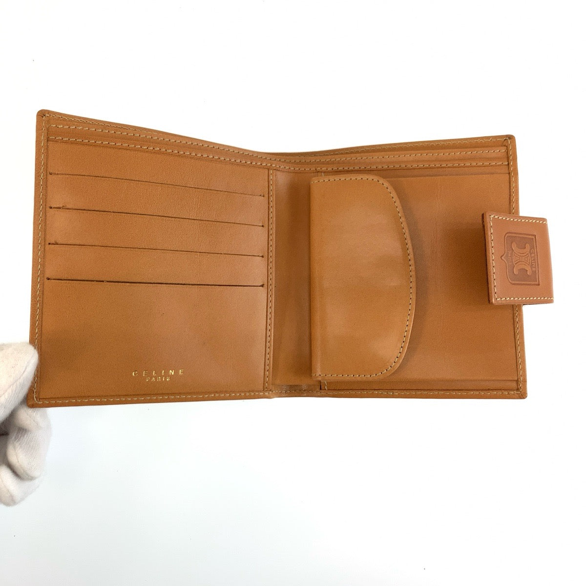 25645
CELINE セリーヌ ヴィンテージ マカダム ブラウン PVC / レザー M/98/2 折り財布 コンパクトウォレット レディース A28