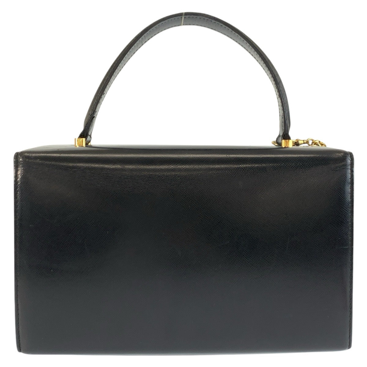 25650
VERSACE ヴェルサーチ サンバースト ブラック 黒 ゴールド金具 パテントレザー ハンドバッグ バニティバッグ レディース ABP35