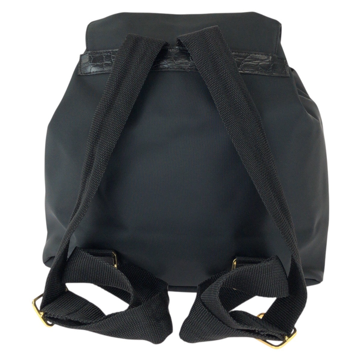 25651
VERSACE ヴェルサーチ ヴィンテージ メデューサ ブラック 黒 ゴールド金具 ナイロン リュックサック バックパック レディース A37