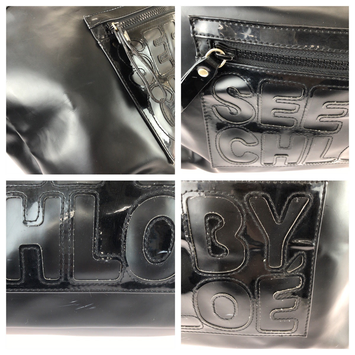 25656
SEE BY CHLOE シーバイクロエ ブラック 黒 ゴールド金具 ポリウレタン / PVC トートバッグ ビーチバッグ レディース ABP8