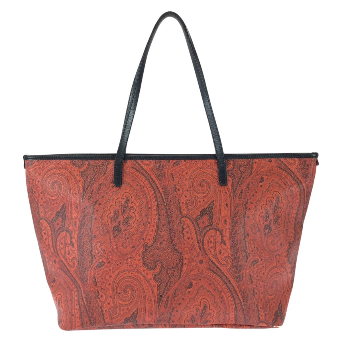 25657
ETRO エトロ ペイズリー レッド ブラック ゴールド金具 PVC / レザー 1D008 トートバッグ ショルダーバッグ レディース B3