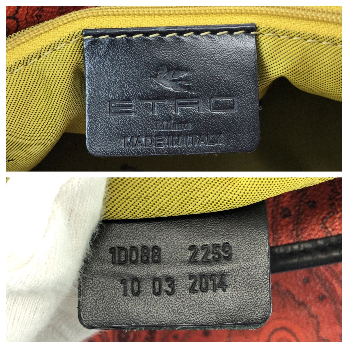 25657
ETRO エトロ ペイズリー レッド ブラック ゴールド金具 PVC / レザー 1D008 トートバッグ ショルダーバッグ レディース B3