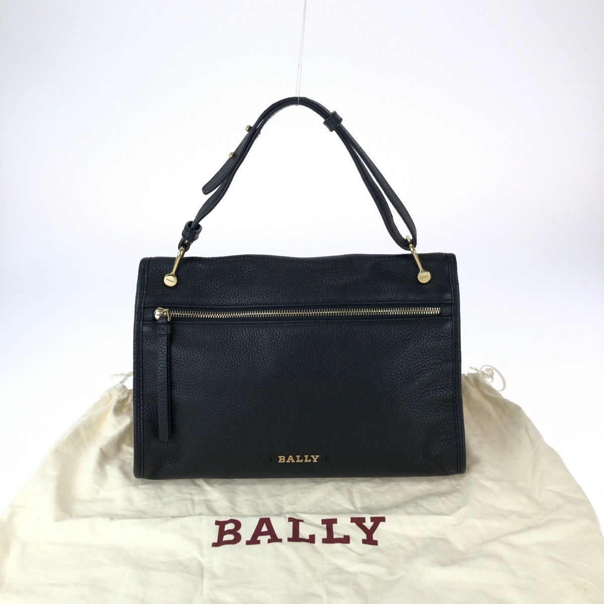 25757
BALLY バリー BLOOM HOBO ブラック 黒 ゴールド金具 レザー ハンドバッグ レディース A21
