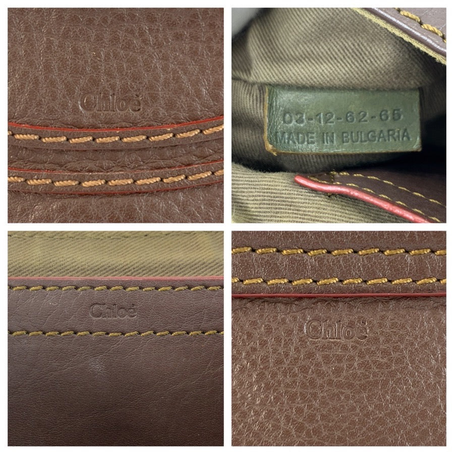 25658
Chloe クロエ マーシー ブラウン ゴールド金具 レザー ショルダーバッグ ポシェット レディース AB28