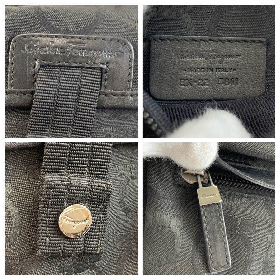 25659
Salvatore Ferragamo サルヴァトーレフェラガモ ガンチーニ柄 ブラック 黒 シルバー金具 キャンバス EX-22 5811 ボディバッグ ウエストポーチ レディース ABP28