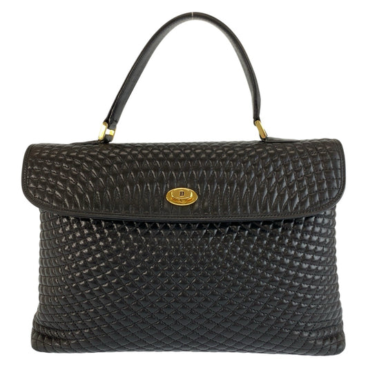 25661
BALLY バリー ヴィンテージ キルティング ブラック 黒 ゴールド金具 レザー ハンドバッグ レディース ABP21