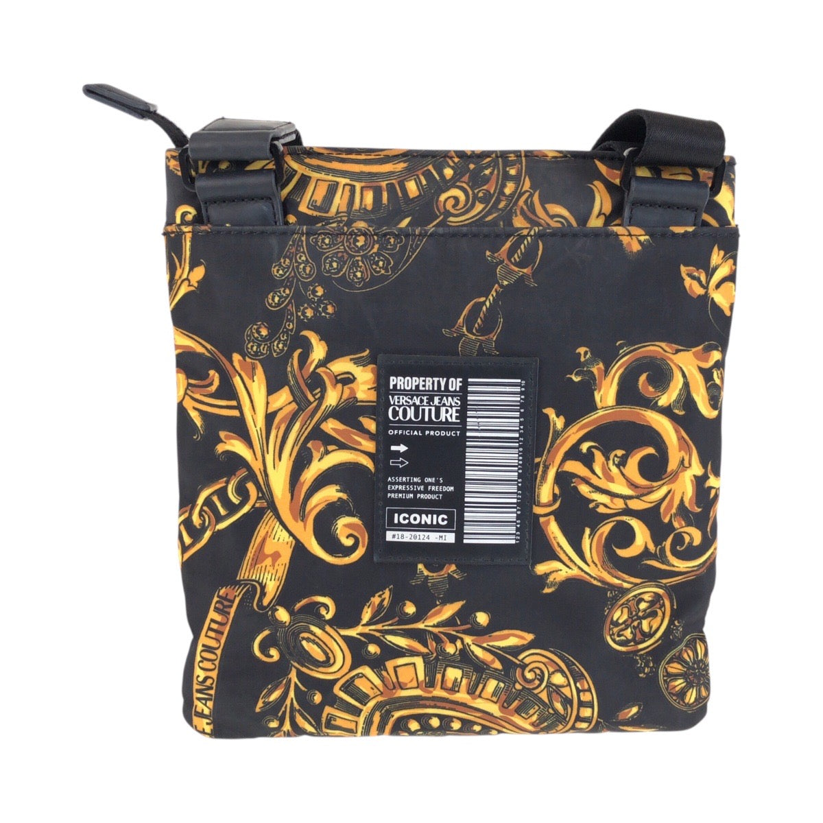25662
Versace Jeans ヴェルサーチ ジーンズ クチュール ブラック イエロー ナイロン ショルダーバッグ サコッシュ レディース ABP17
