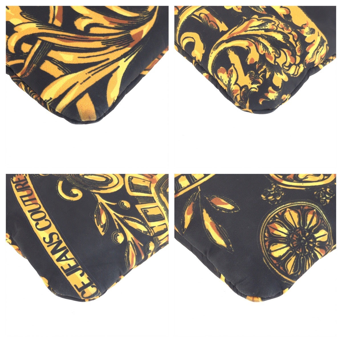25662
Versace Jeans ヴェルサーチ ジーンズ クチュール ブラック イエロー ナイロン ショルダーバッグ サコッシュ レディース ABP17