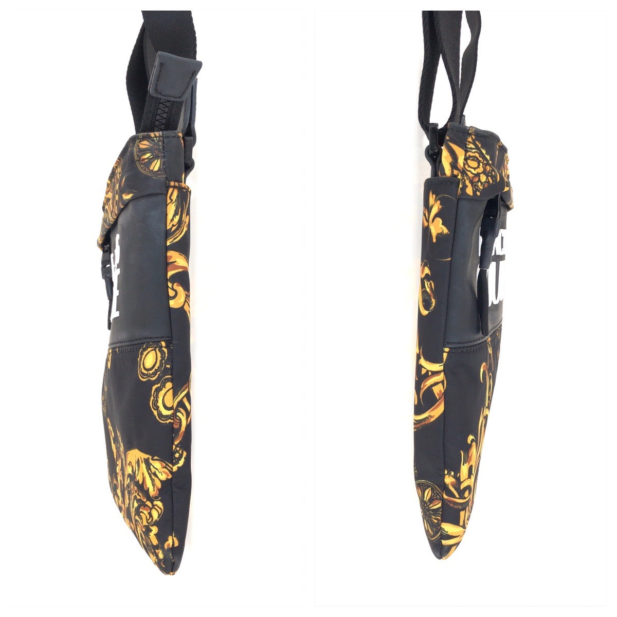 25662
Versace Jeans ヴェルサーチ ジーンズ クチュール ブラック イエロー ナイロン ショルダーバッグ サコッシュ レディース ABP17