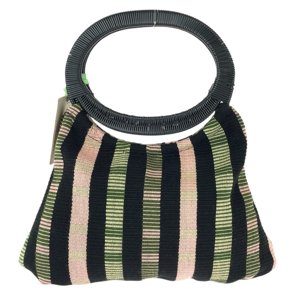 25663
MARNI マルニ MARNI MARKET BOAT BAG ブラック グリーン ピンク コットン / プラスチック ハンドバッグ レディース A17