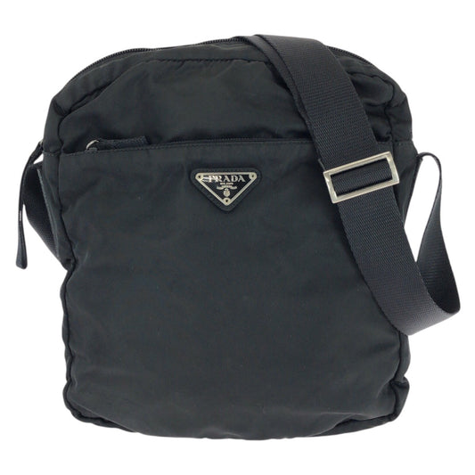 25664
PRADA プラダ テスート 三角ロゴプレート ブラック 黒 シルバー金具 ナイロン ショルダーバッグ メッセンジャーバッグ レディース AB21