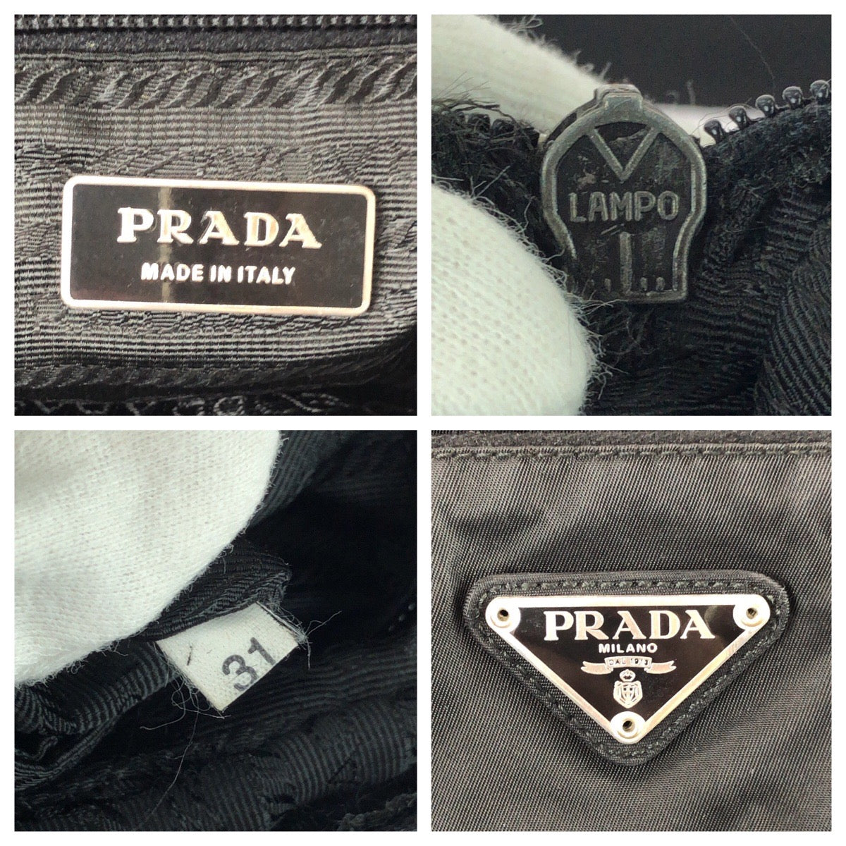 25664
PRADA プラダ テスート 三角ロゴプレート ブラック 黒 シルバー金具 ナイロン ショルダーバッグ メッセンジャーバッグ レディース AB21