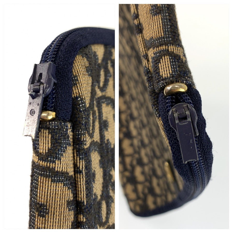 25665
Christian Dior クリスチャンディオール ヴィンテージ トロッター ネイビー キャンバス クラッチバッグ ポーチ レディース ABP21