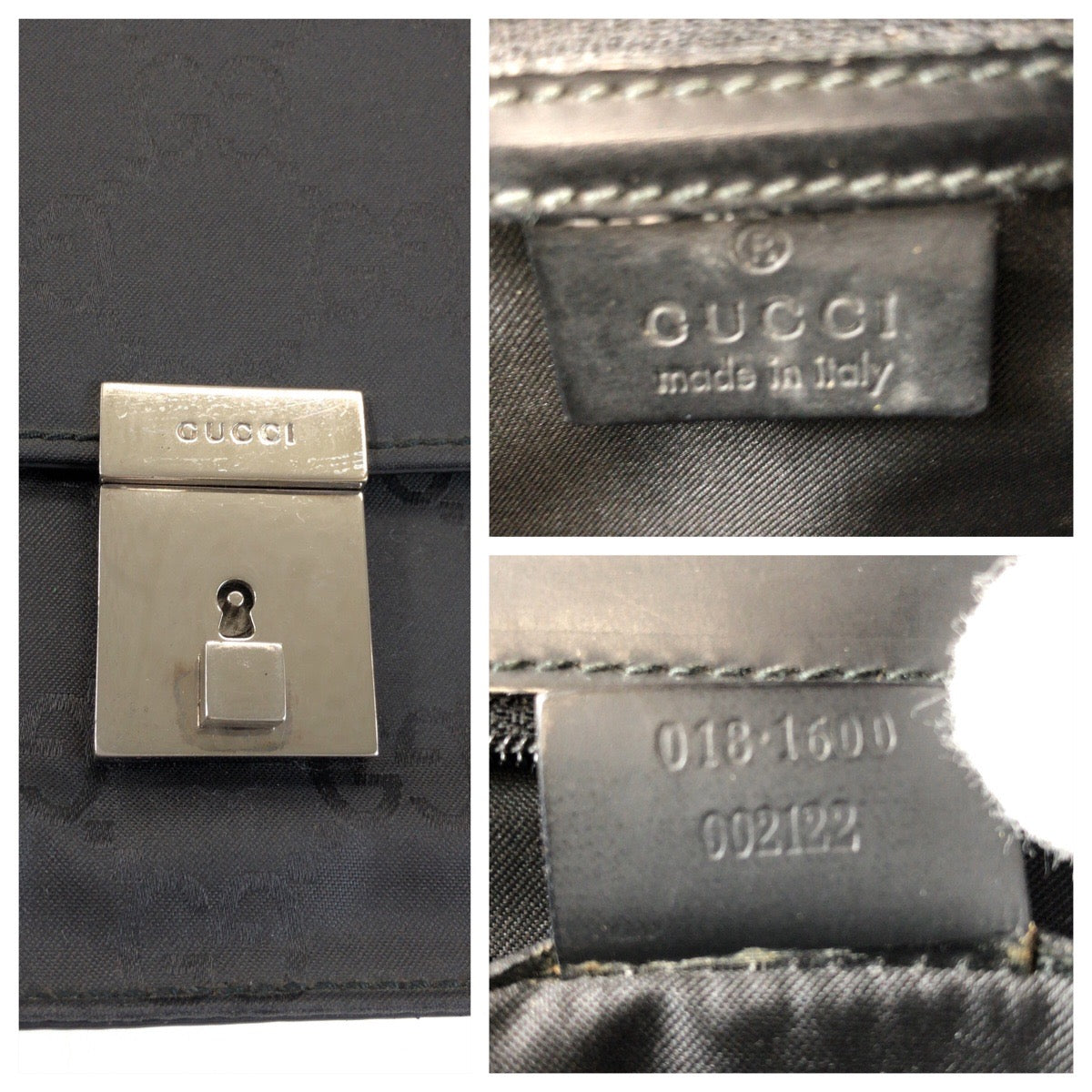 25667
GUCCI グッチ ブラック 黒 シルバー金具 GGキャンバス / レザー 018 1600 クラッチバッグ セカンドバッグ メンズ ABP28