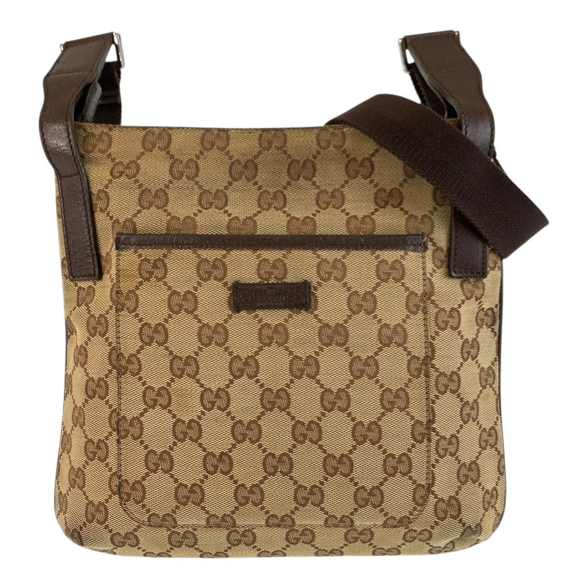 25669
GUCCI グッチ ベージュ ブラウン GGキャンバス / レザー 122793 ショルダーバッグ ポシェット レディース AB28
