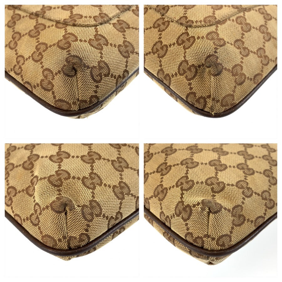 25669
GUCCI グッチ ベージュ ブラウン GGキャンバス / レザー 122793 ショルダーバッグ ポシェット レディース AB28