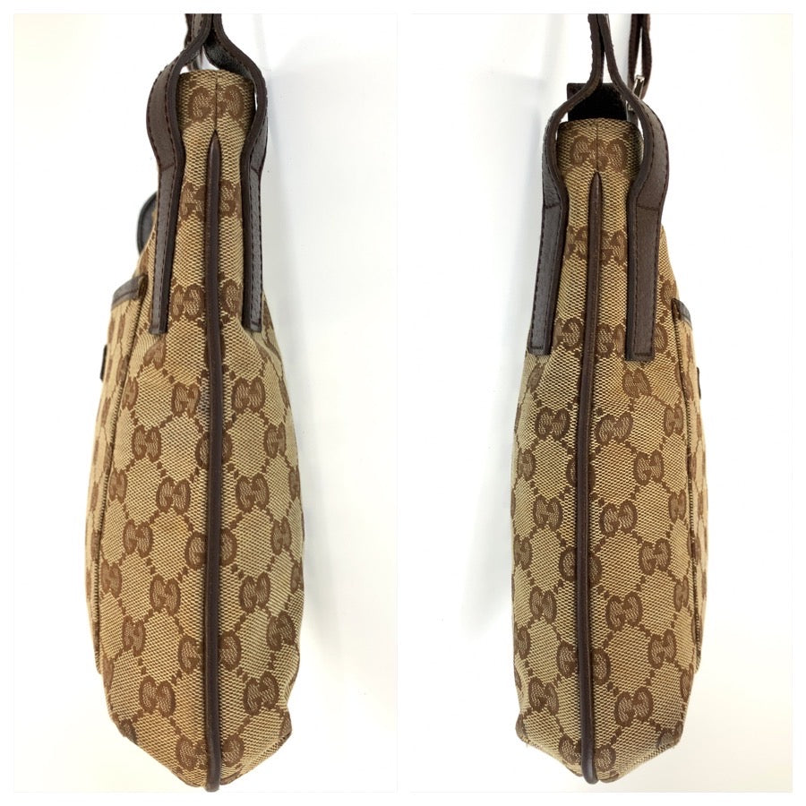 25669
GUCCI グッチ ベージュ ブラウン GGキャンバス / レザー 122793 ショルダーバッグ ポシェット レディース AB28