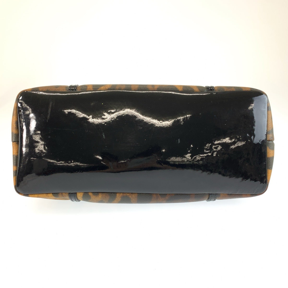 25670
DOLCE&GABBANA ドルチェアンドガッバーナ レオパード柄 ブラウン ブラック PVC / パテントレザー トートバッグ ショルダーバッグ レディース AB21