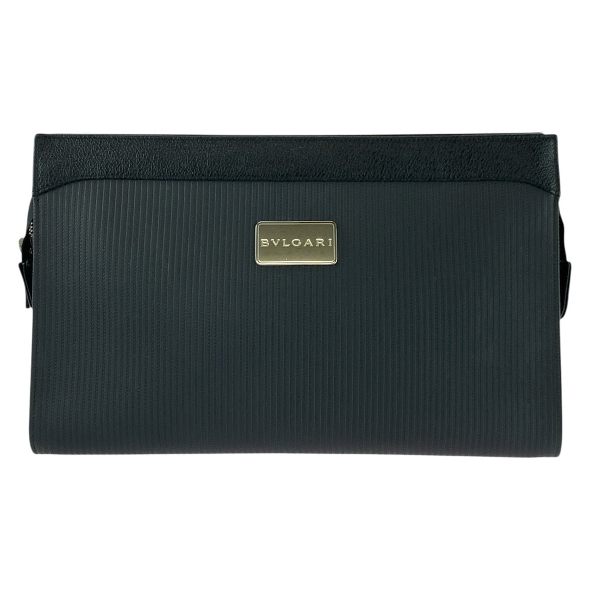 25671
BVLGARI ブルガリ ミレリゲ ブラック 黒 シルバー金具 PVC クラッチバッグ セカンドバッグ メンズ A21