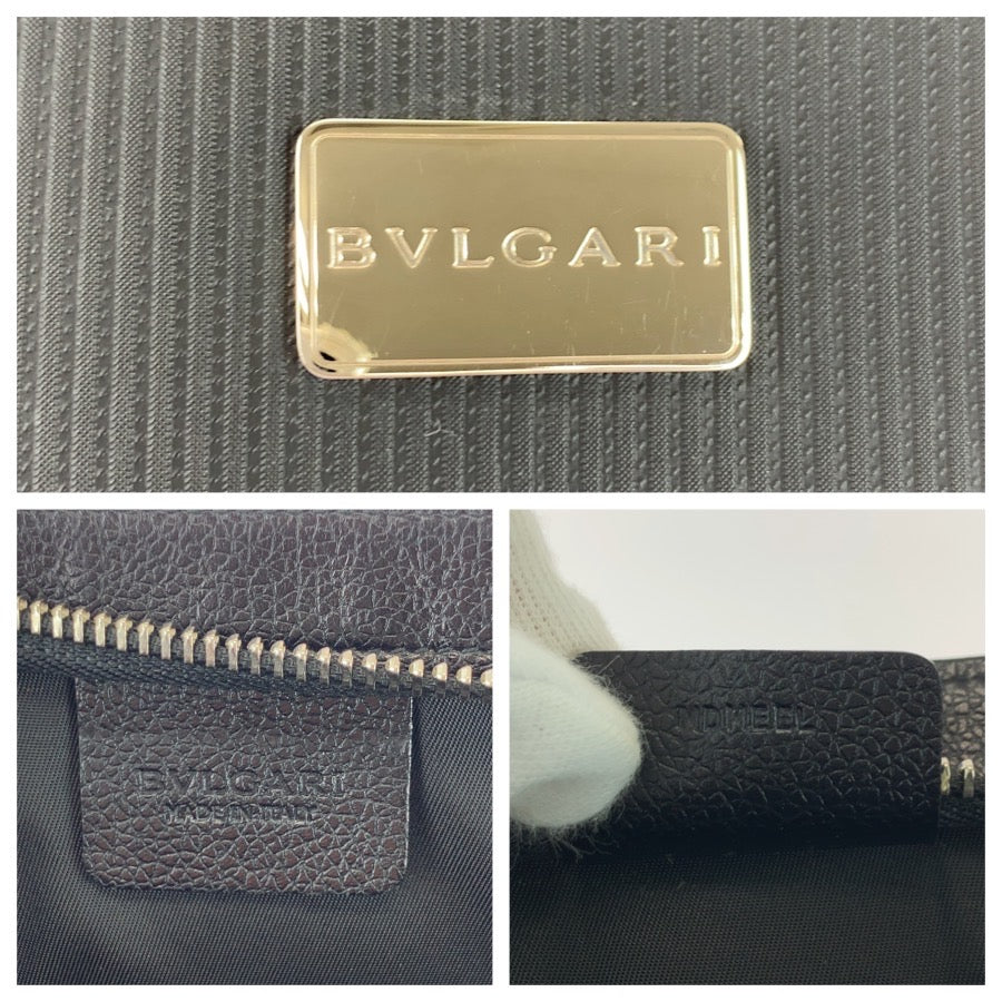 25671
BVLGARI ブルガリ ミレリゲ ブラック 黒 シルバー金具 PVC クラッチバッグ セカンドバッグ メンズ A21