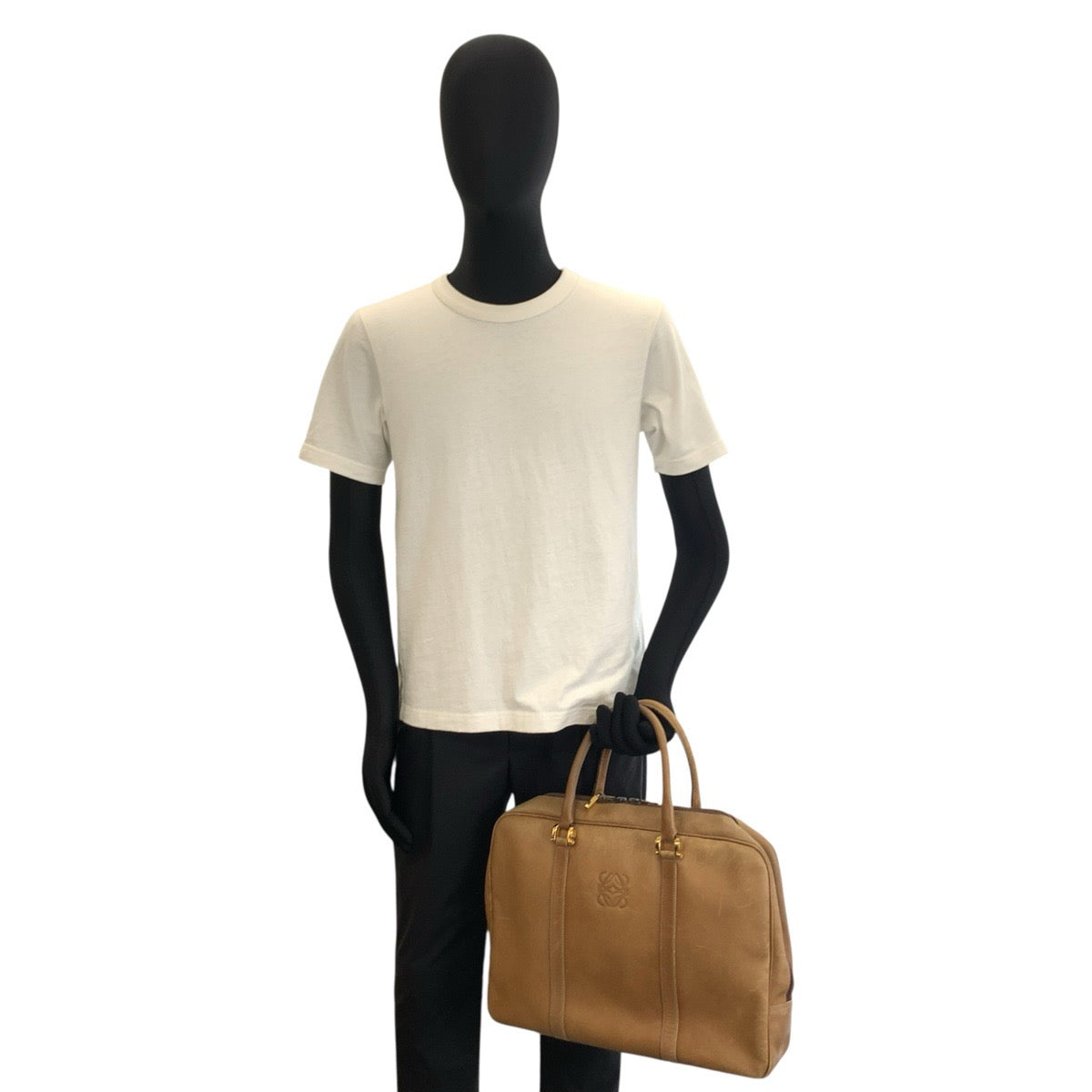 25677
LOEWE ロエベ アナグラム ベージュ ゴールド金具 レザー ビジネスバッグ ブリーフケース メンズ B17