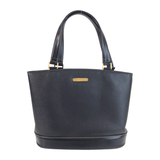 25679
BURBERRY バーバリー チェック柄 ブラック 黒 ゴールド金具 レザー トートバッグ ハンドバッグ レディース ABP28