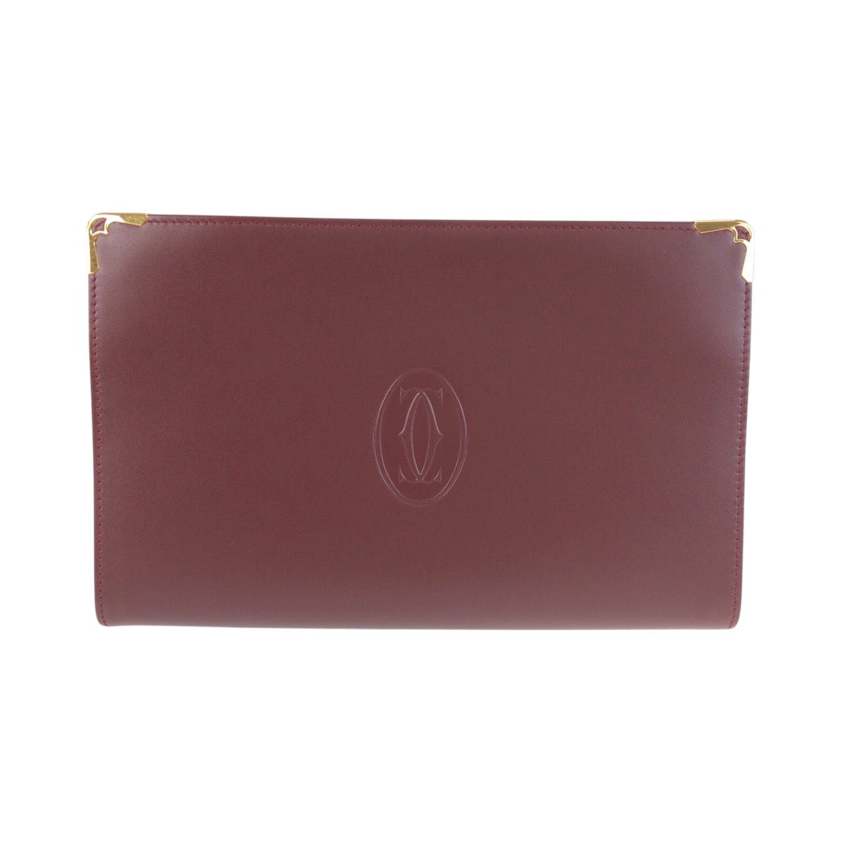 25684
CARTIER カルティエ マストライン ワインレッド ボルドー ゴールド金具 レザー クラッチバッグ セカンドバッグ メンズ SA35
