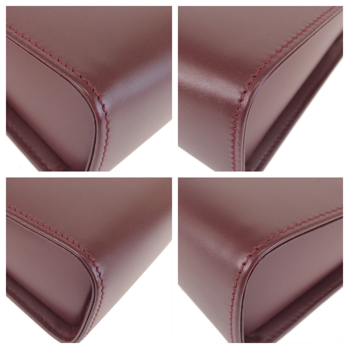 25684
CARTIER カルティエ マストライン ワインレッド ボルドー ゴールド金具 レザー クラッチバッグ セカンドバッグ メンズ SA35