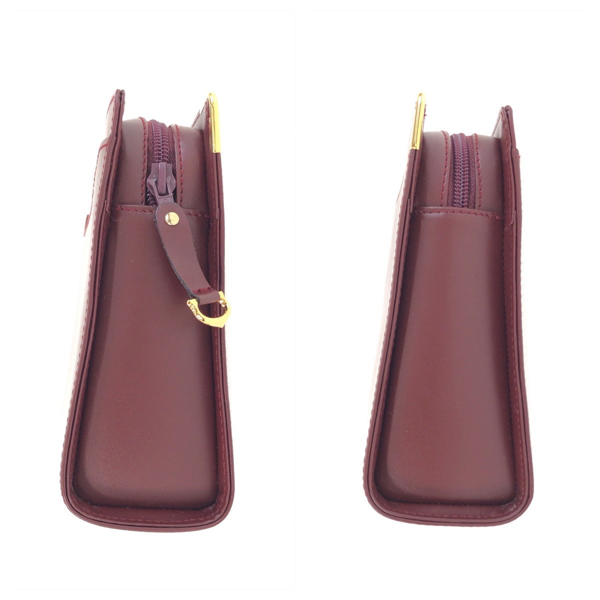 25684
CARTIER カルティエ マストライン ワインレッド ボルドー ゴールド金具 レザー クラッチバッグ セカンドバッグ メンズ SA35