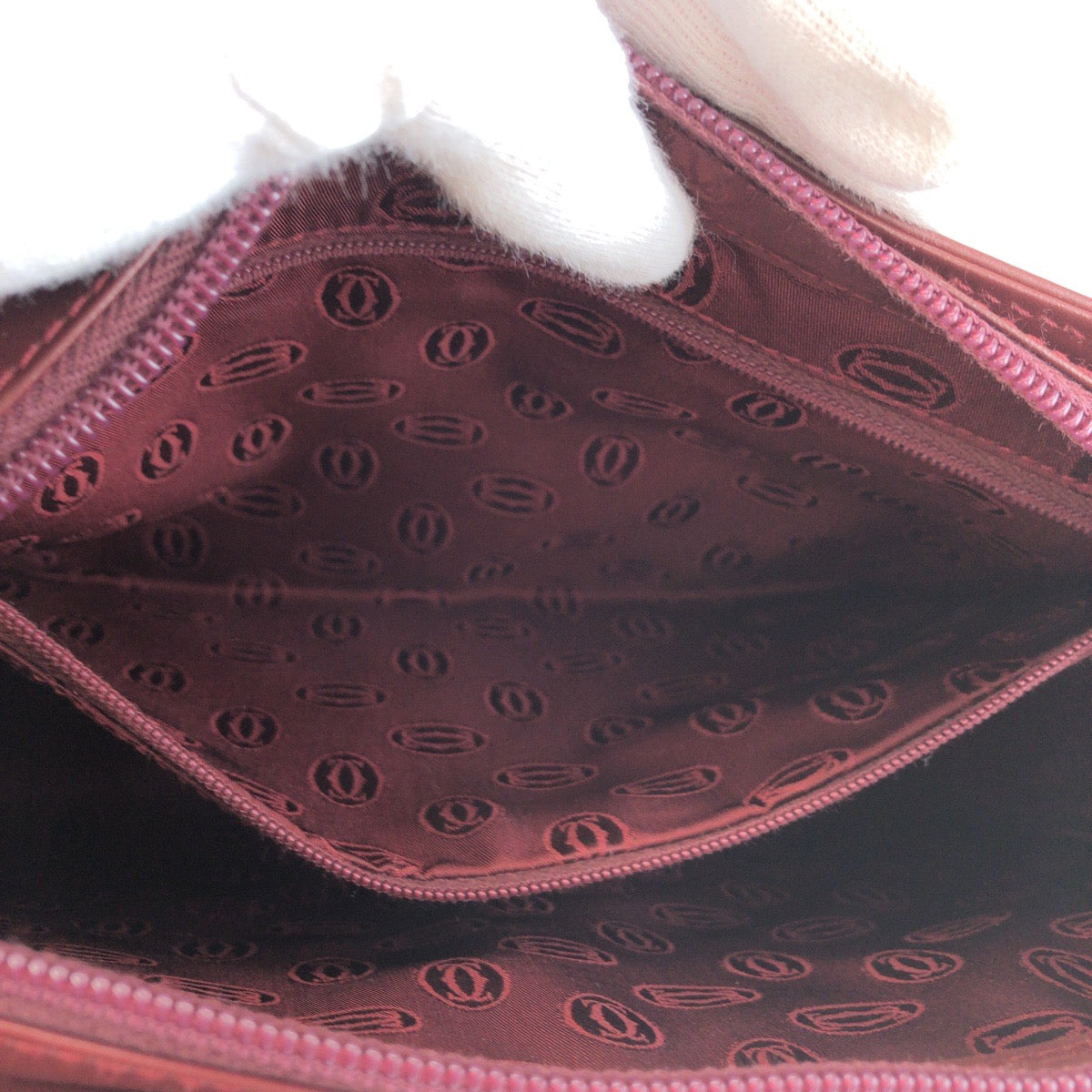 25684
CARTIER カルティエ マストライン ワインレッド ボルドー ゴールド金具 レザー クラッチバッグ セカンドバッグ メンズ SA35