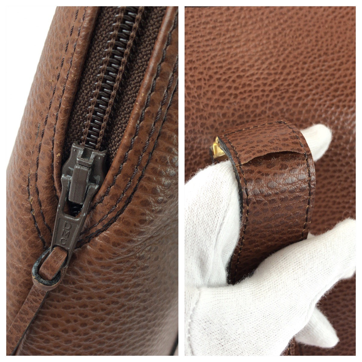 25686
Christian Dior クリスチャンディオール ヴィンテージ オールド ディオール CDロゴ ブラウン ゴールド金具 レザー ショルダーバッグ レディース ABP42