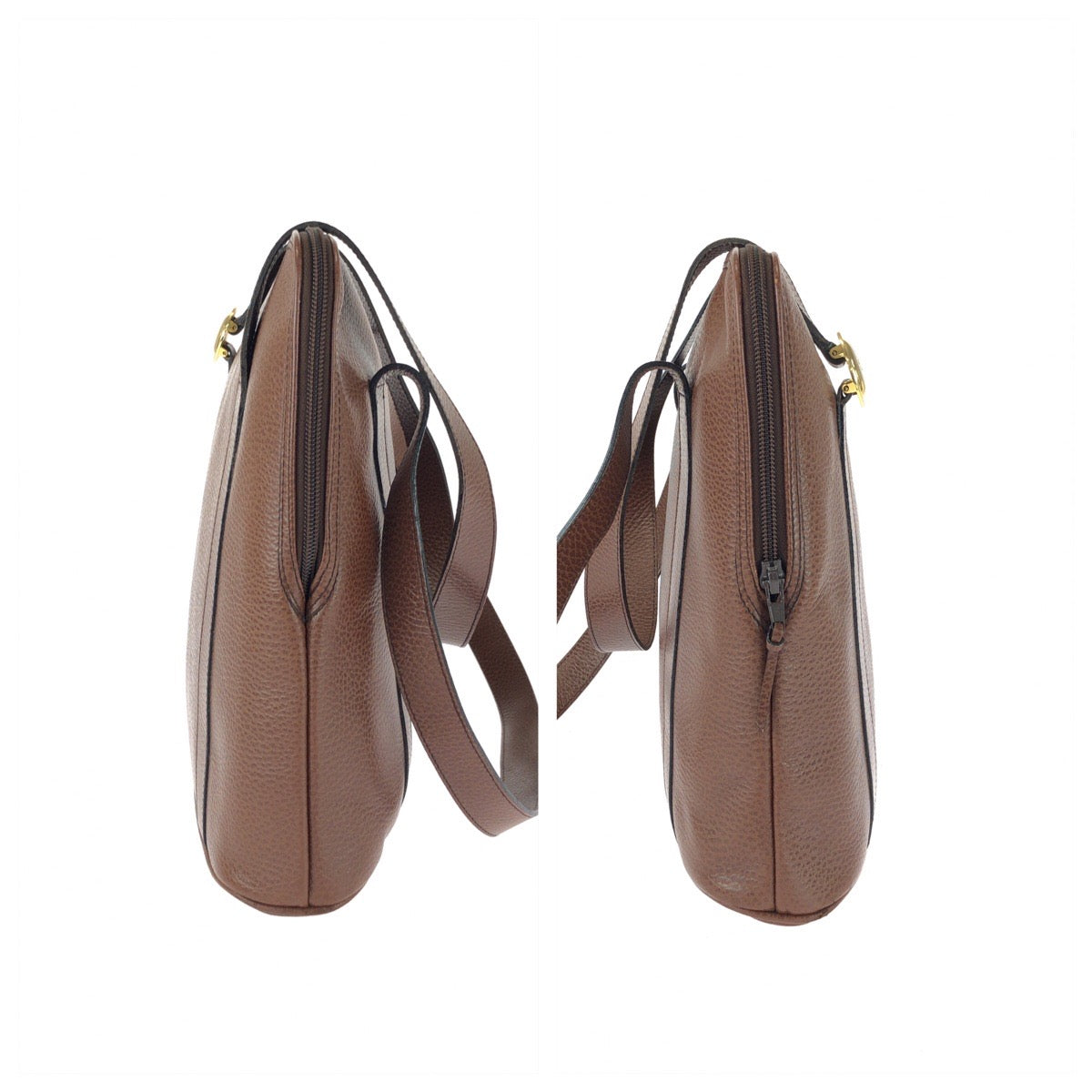 25686
Christian Dior クリスチャンディオール ヴィンテージ オールド ディオール CDロゴ ブラウン ゴールド金具 レザー ショルダーバッグ レディース ABP42