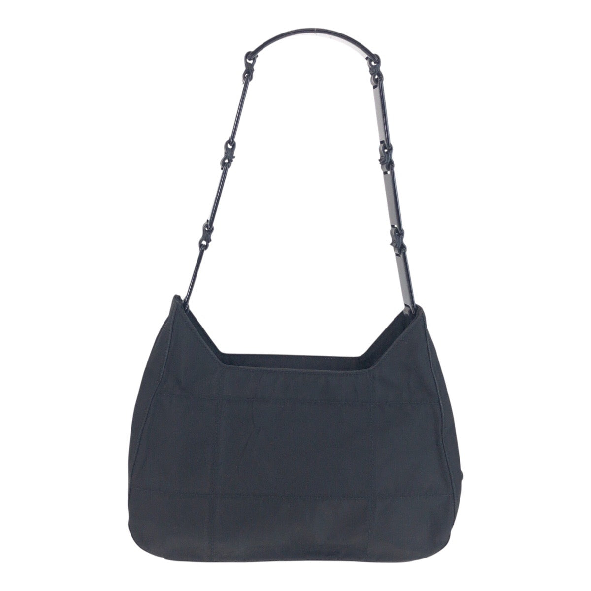 25688
PRADA プラダ テスート 三角ロゴプレート ブラック 黒 シルバー金具 ナイロン / レザー ショルダーバッグ レディース ABP28