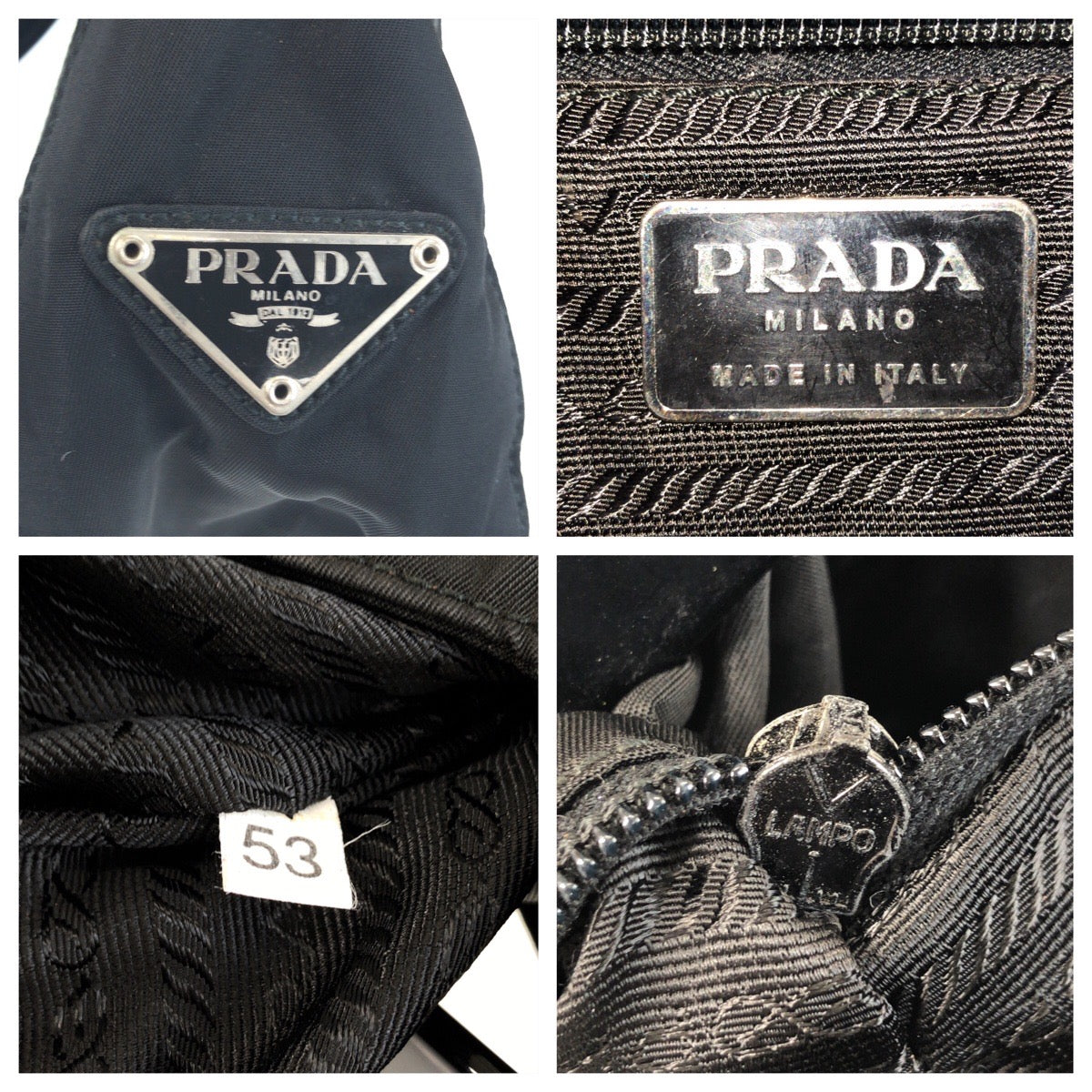 25688
PRADA プラダ テスート 三角ロゴプレート ブラック 黒 シルバー金具 ナイロン / レザー ショルダーバッグ レディース ABP28