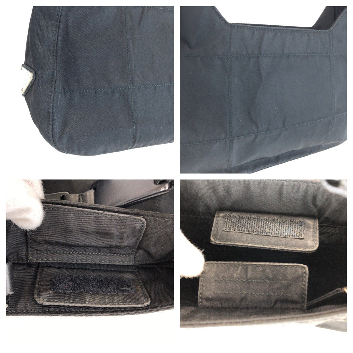 25688
PRADA プラダ テスート 三角ロゴプレート ブラック 黒 シルバー金具 ナイロン / レザー ショルダーバッグ レディース ABP28